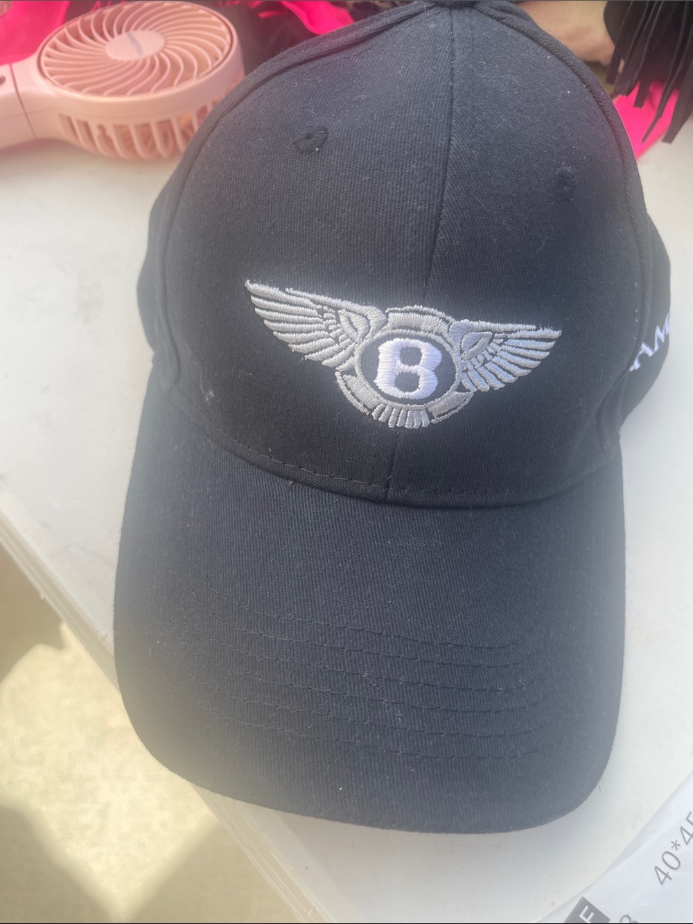 Embroidered Logo Black Baseball Cap